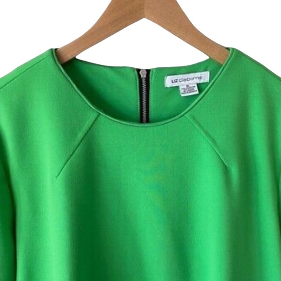 Liz Clairborne Green Zip Back Blouse Size M - Picture 6 of 13
